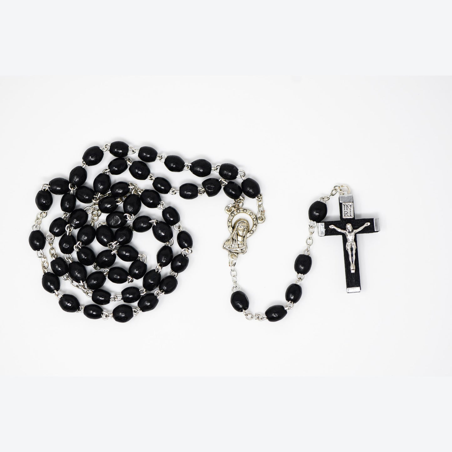 Black Wooden Rosary with Black Crucifix