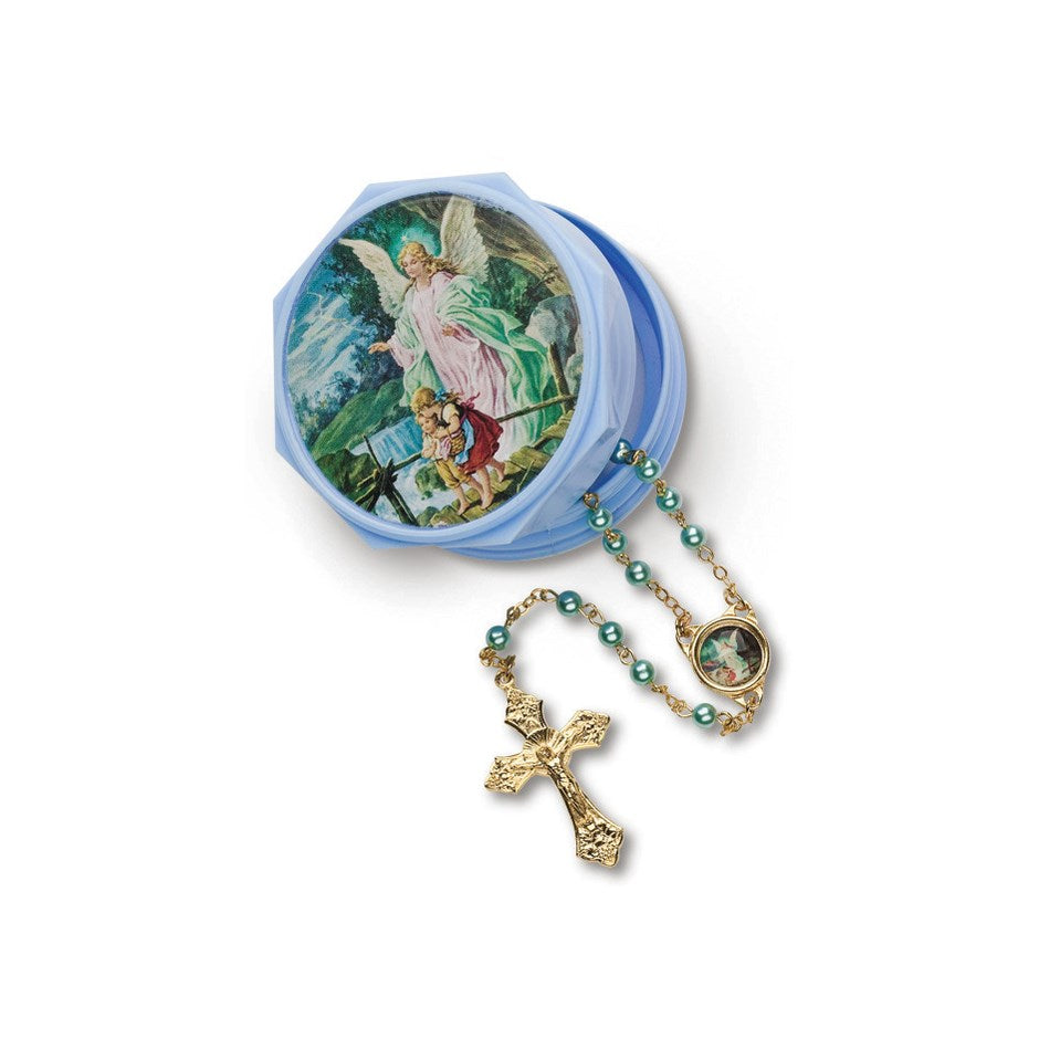 Blue Guardian Angel Baby Rosary