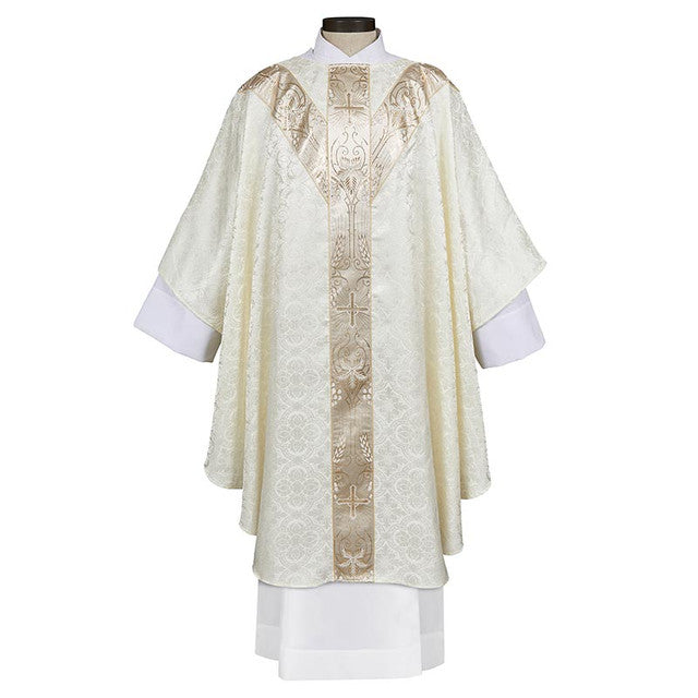 Semi-Gothic Style Ivory Chasuble