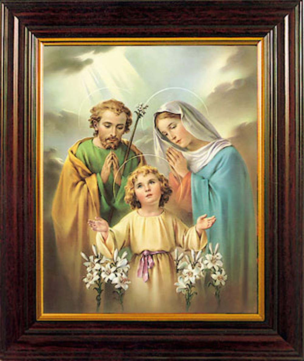 Dark Walnut Holy Family 8x10" Framed Print