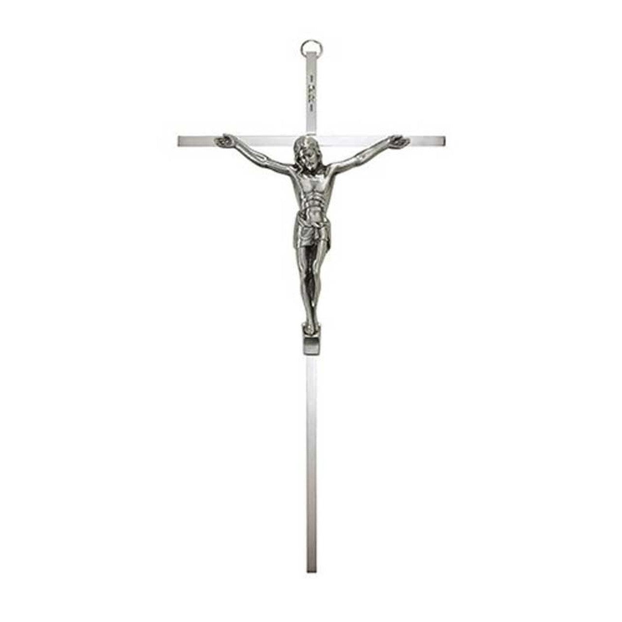 Antique Pewter-Finish Crucifix 10"