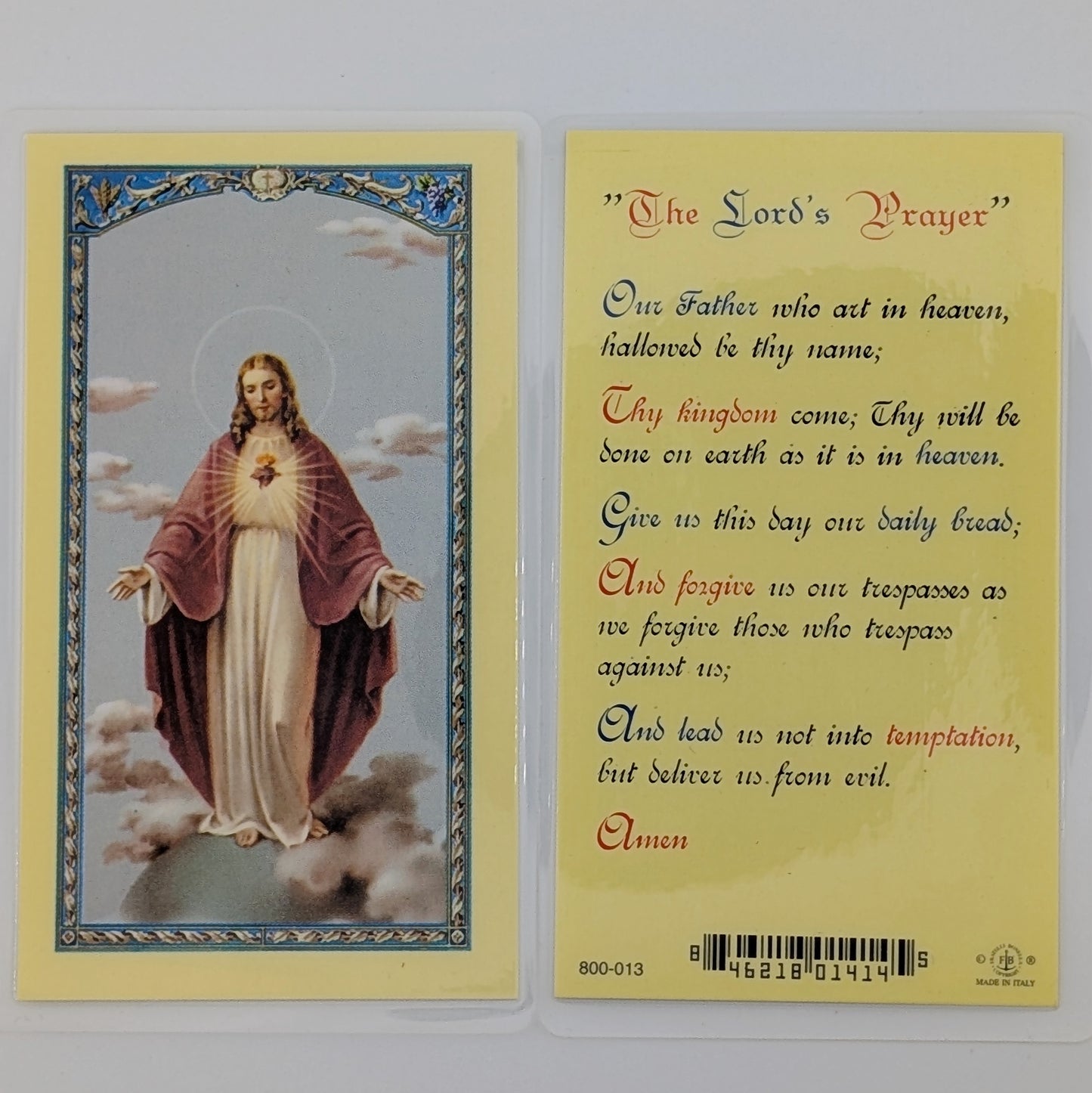La oración del Señor estampa plastificada