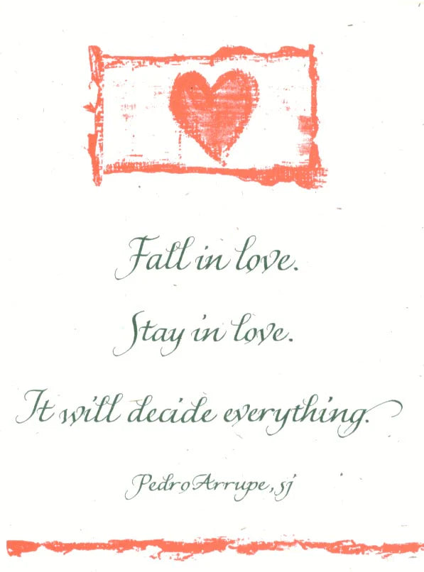 Motivational quote with a heart symbol on a white background