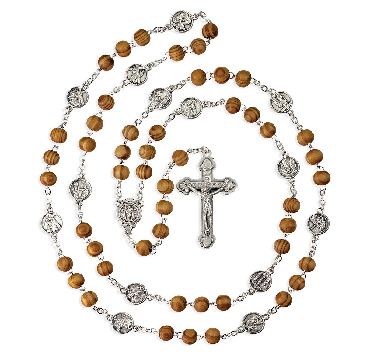 Chapelet perles en bois Chemin de Croix