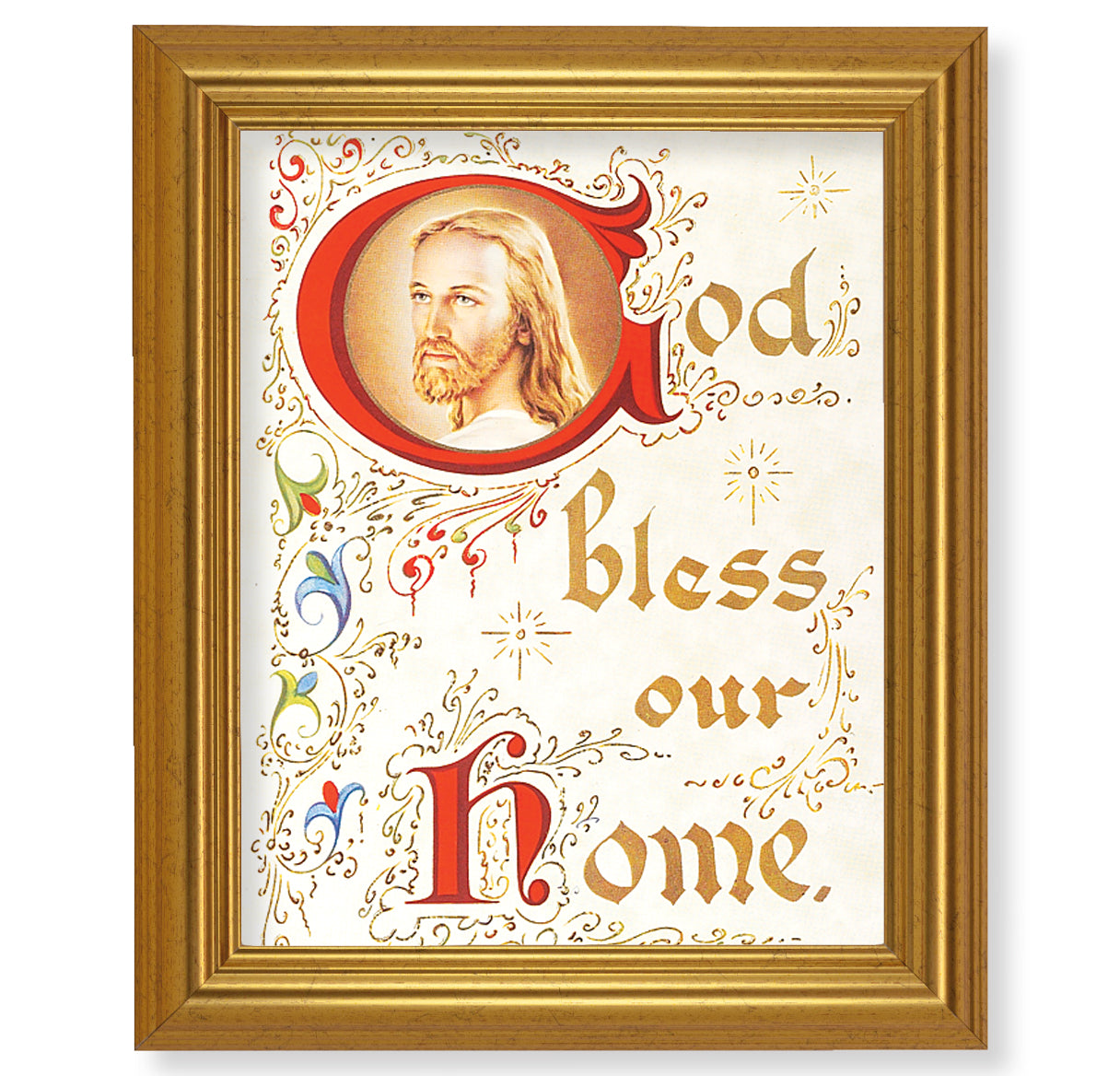 Cadre photo "Que Dieu bénisse notre maison" 25 x 30 cm