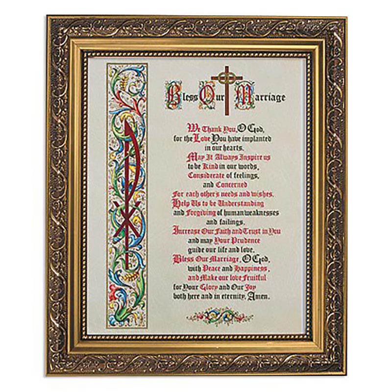 Bless Our Marriage Gold-Framed Picture 11 x 13"