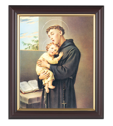 St. Anthony Walnut Framed Print 10x12"