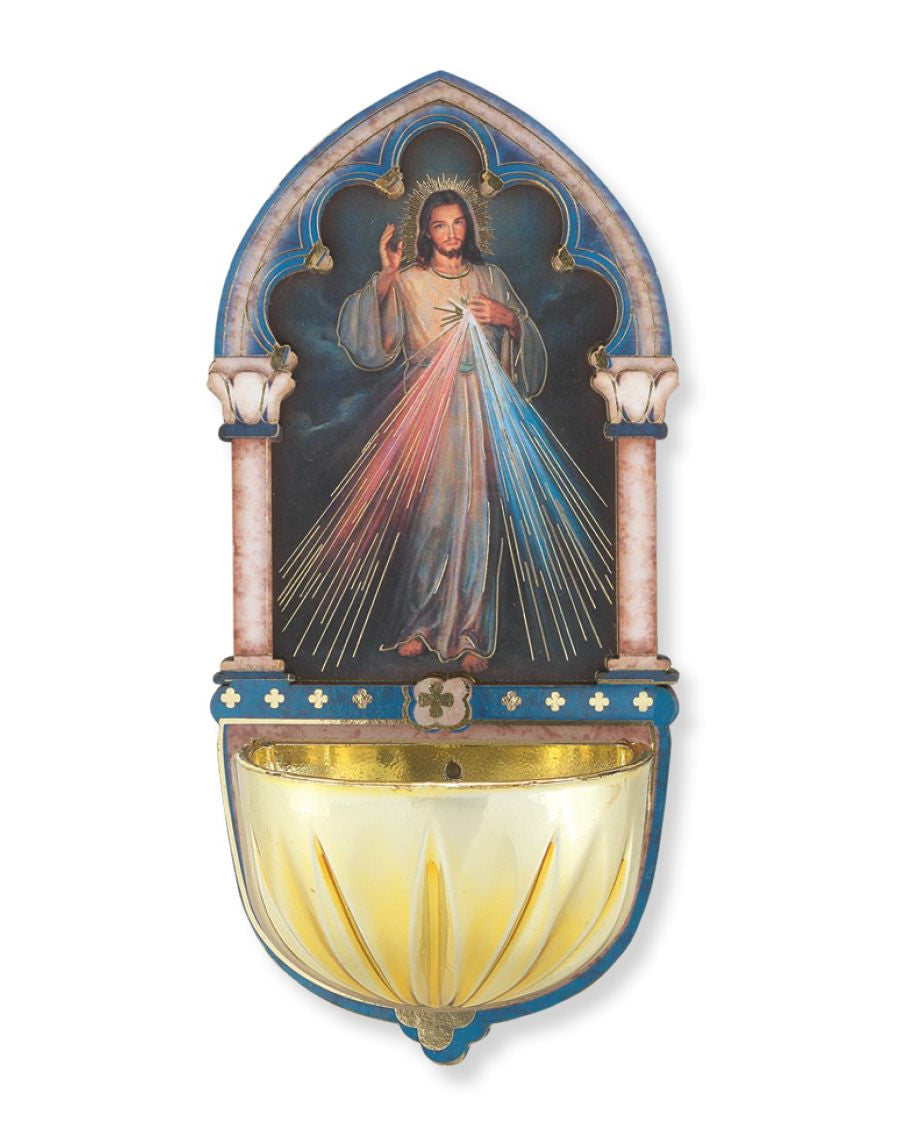 Divine Mercy Holy Water Font 5"