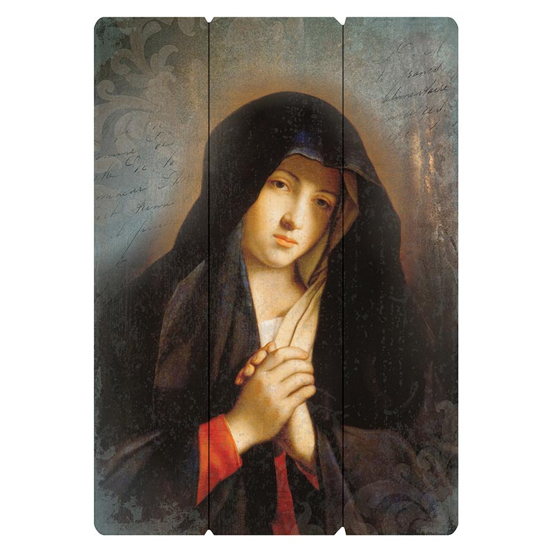 Sassoferrato Virgin In Prayer Large Pallet Sign