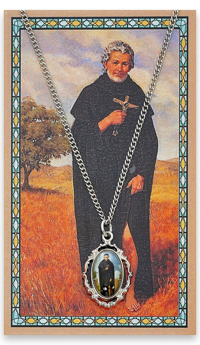 St. Peregrine Picture Necklace and Holy Card