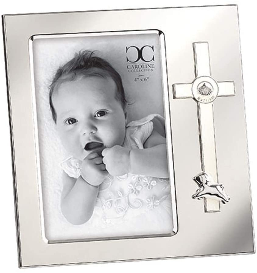 Silver with Cross Baptism Frame 4 x 6"