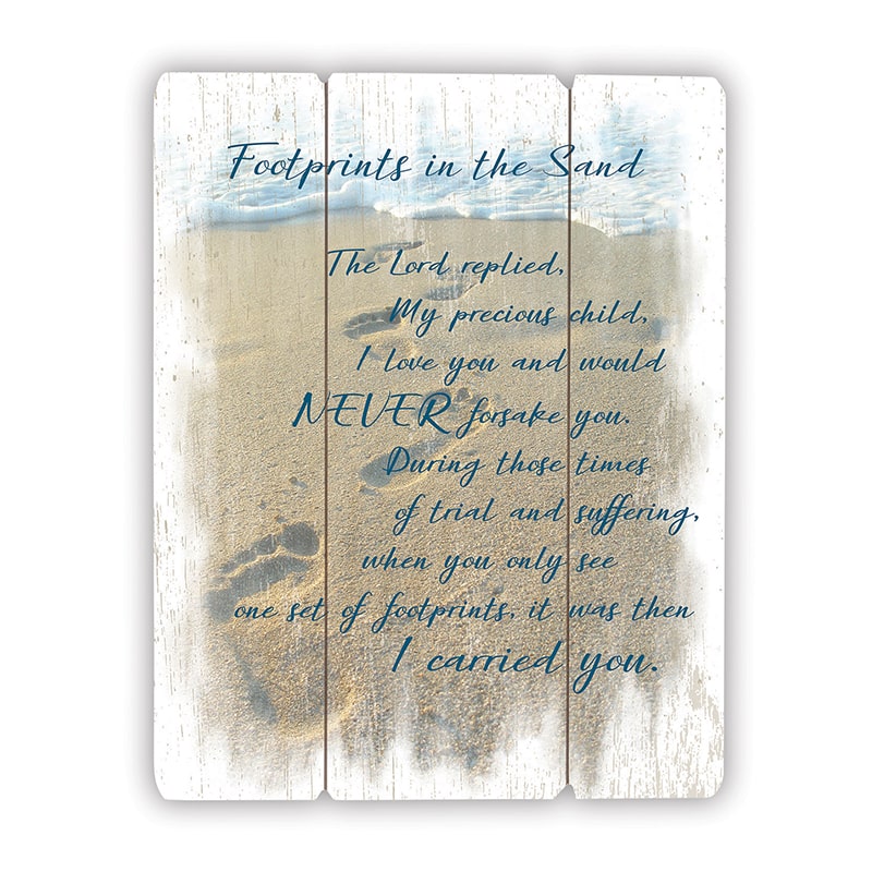Footprints in the Sand Wall Plaque 15"