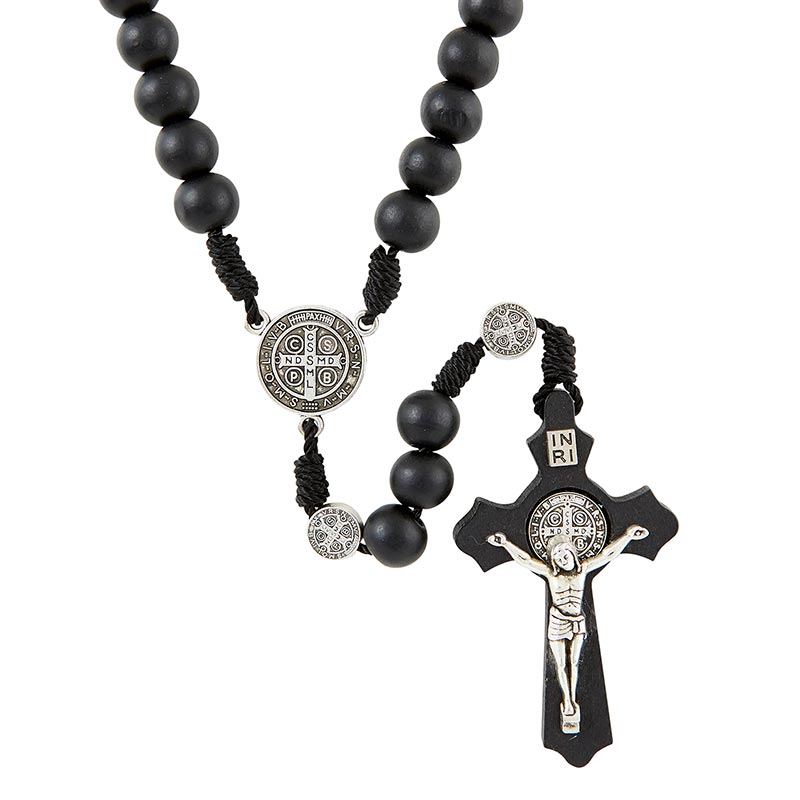 Black St. Benedict Cord Rosary