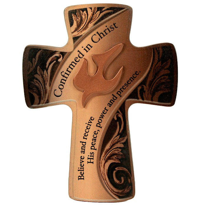 Bronze-Toned Confirmation Standing Cross 5"