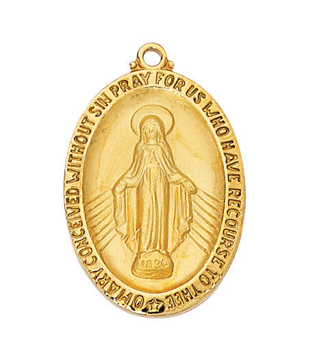 Gold Over Sterling Silver Miraculous Medal