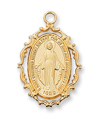 Gold Over Sterling Silver Miraculous Medal