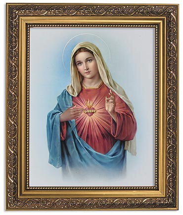 Immaculate Heart of Mary Framed Picture 11 x 13"