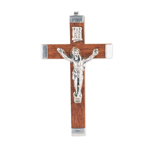 Crucifix en bois et métal 2-1/2"