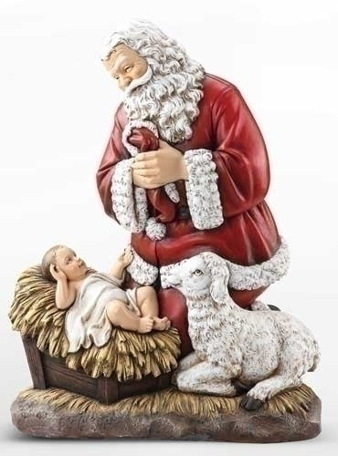 Kneeling Santa Statue 24"