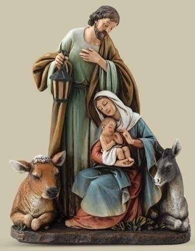 Holy Family with Animals Statue 7.5"