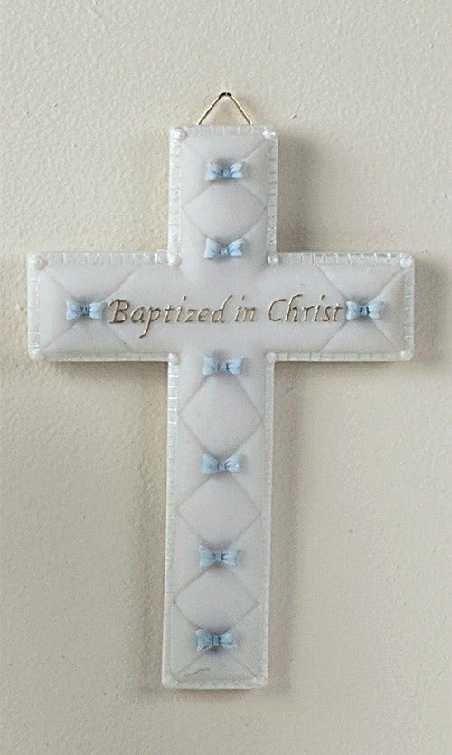 Baptism Boy Wall Cross 6.5"