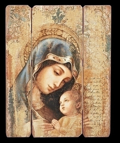 Placa de pared de la Virgen y el Niño