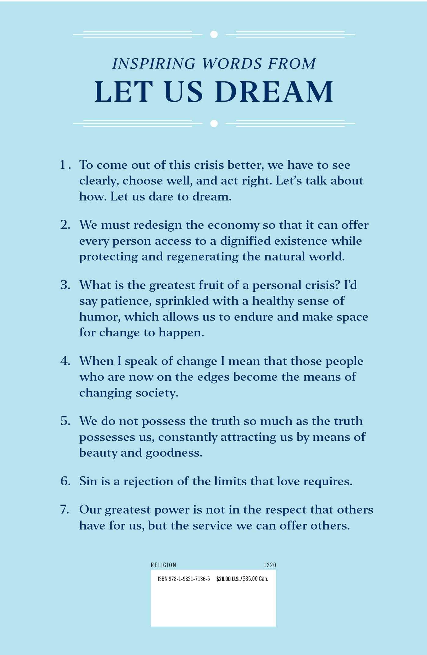 Let Us Dream: The Path to a Better Future