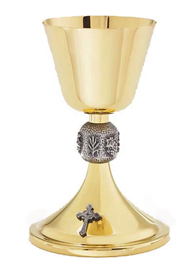 24k Gold-Plated Chalice and Paten 8"
