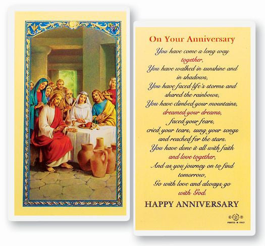 On Your Anniversary Holy Card