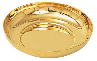 Patena de cuenco chapada en oro de 24 quilates – 6 1/4"