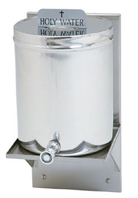 Stainless Steel Holy Water Receptacle 10.5"
