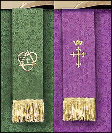 Paramentos Reversibles de Jacquard - Morado/Verde