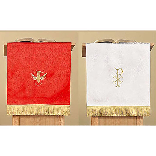 Paramentos de jacquard reversibles rojos y blancos