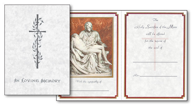 Mass Cards: Pieta In Loving Memory (Box of 100)