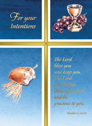 A set of greeting cards with a religious theme, featuring images of a cross, grapes, and a chalice, and text from the Bible.