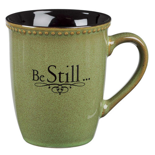 Sage Green Stoneware Mug: Be Still