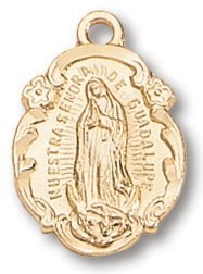 18k Gold on Sterling Silver Guadalupe Necklace 18"