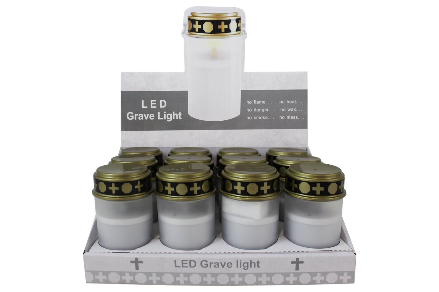 White LED Eternal Light Graveside Candle 3x5"