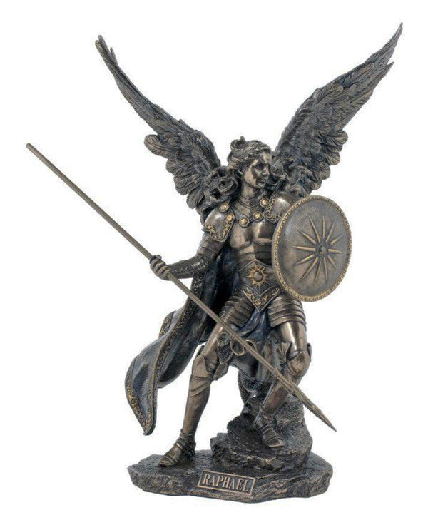 Archangel Raphael Bronze-Painted Statue 13.5"