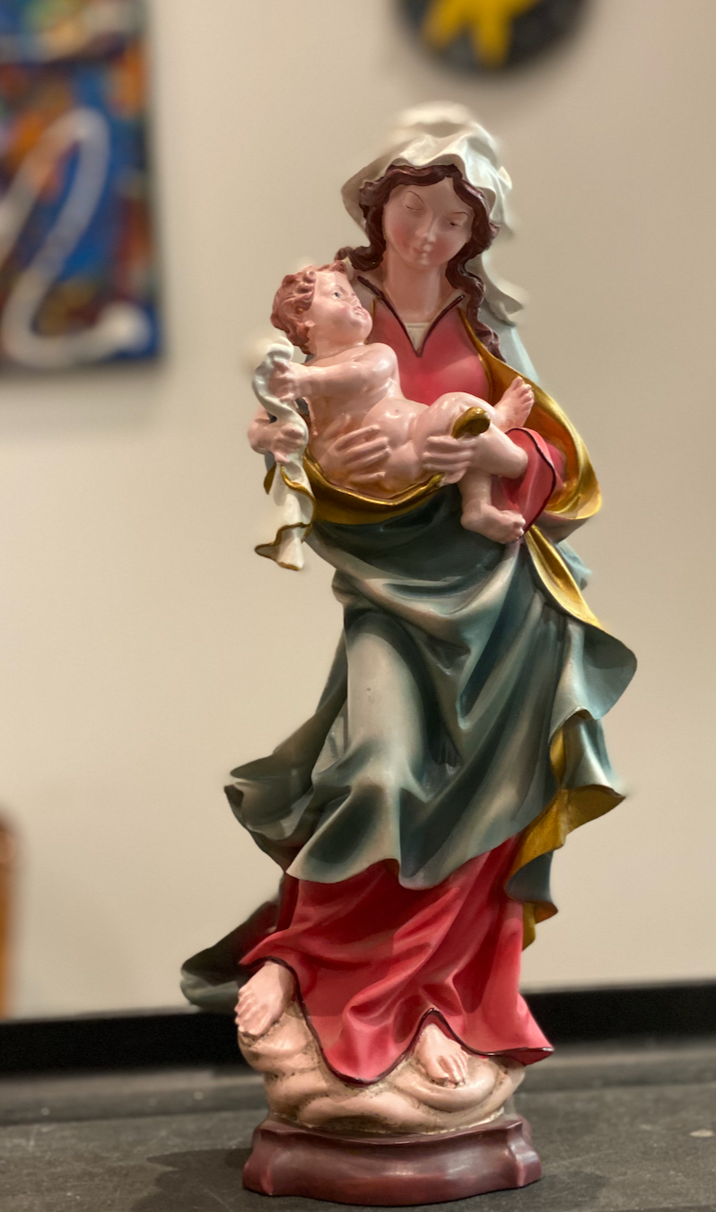 Mother and Child Statue 11"