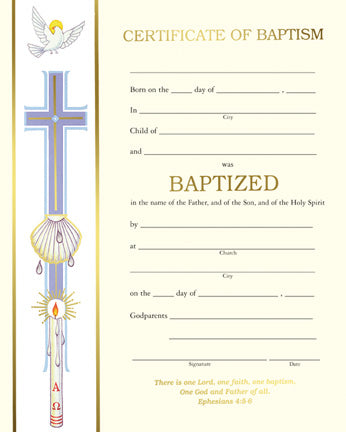 Banner Collection: Baptism Certificate