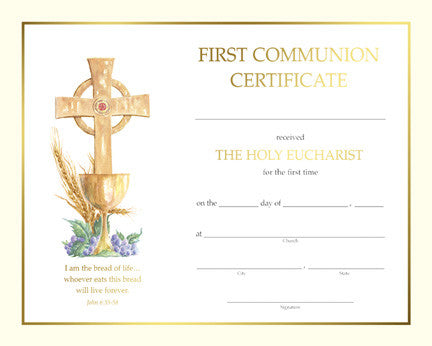 Spiritual Collection: Communion Certificate (Box of 50)