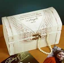 Keepsake Memorial Box with Angel Wings