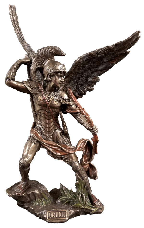 Archangel Uriel Bronze-Painted Statue 9"