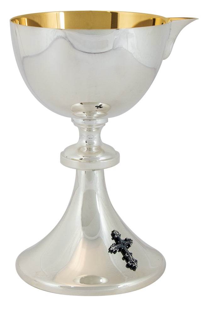 Silver Chalice and Paten with Pouring Spout 7-3/8"