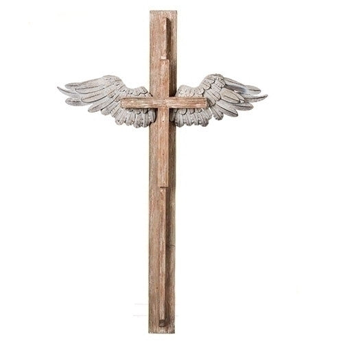Wood Cross with Wings 36"