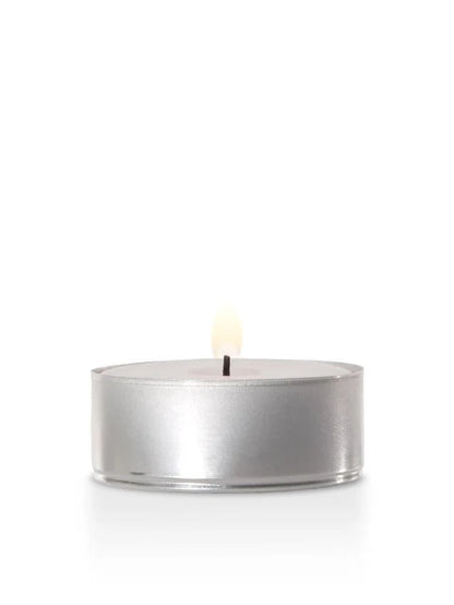 Velas de té sin aroma en soportes metálicos (9 paquetes de 100)
