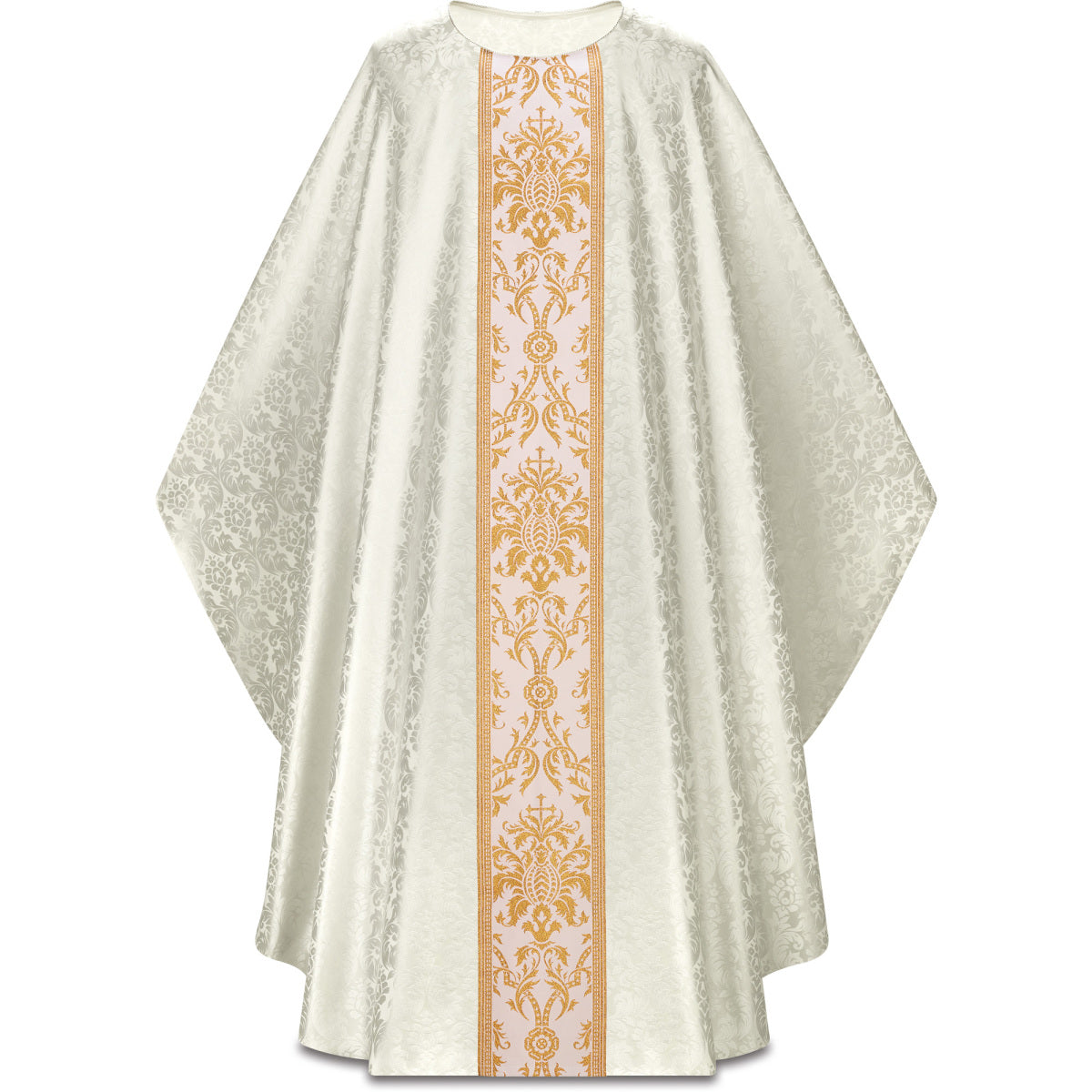 Chasuble Romaine Slabbinck en Damas Duomo avec Bande Tissée