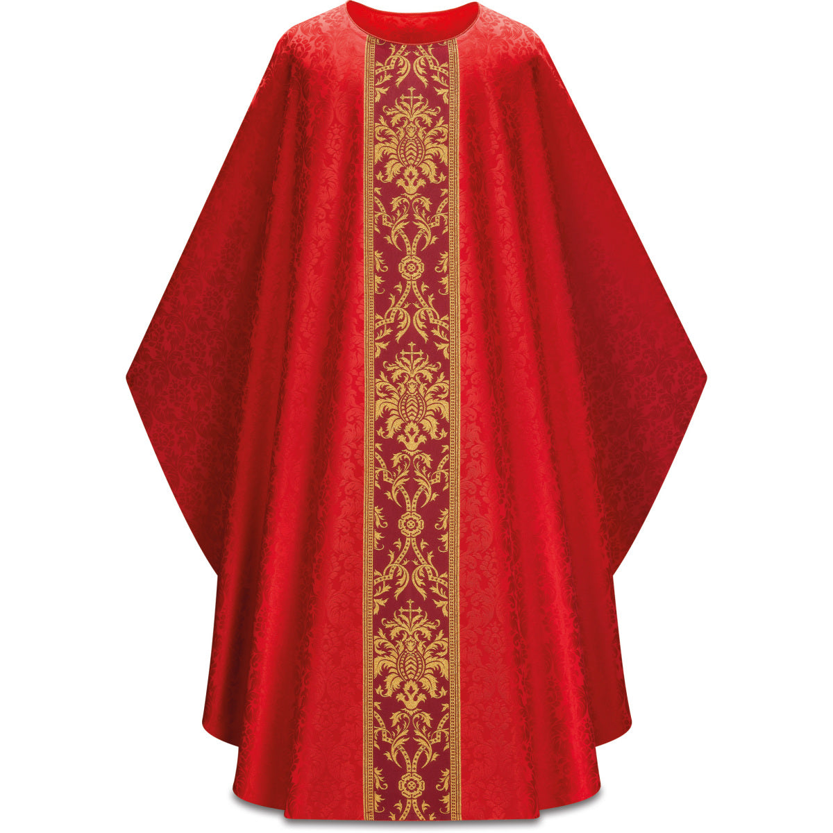 Chasuble Romaine Slabbinck en Damas Duomo avec Bande Tissée
