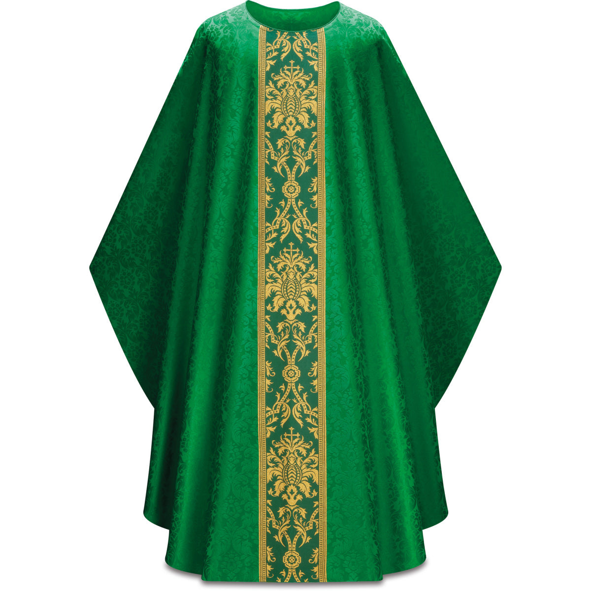 Chasuble Romaine Slabbinck en Damas Duomo avec Bande Tissée
